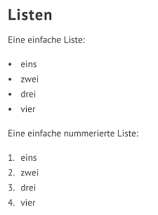 Nummerierte Liste