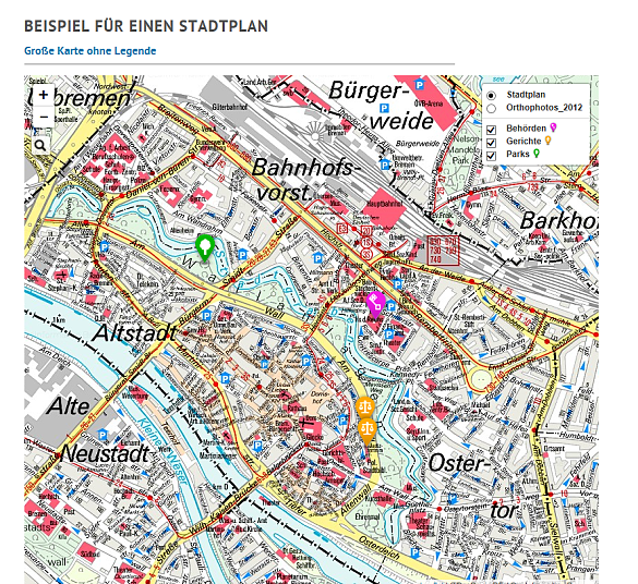 Bildschirmfoto Stadtplan