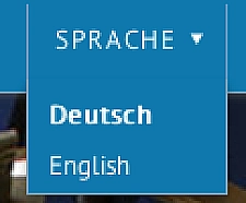 Screenshot der Sprachauswahl im Blauen Band